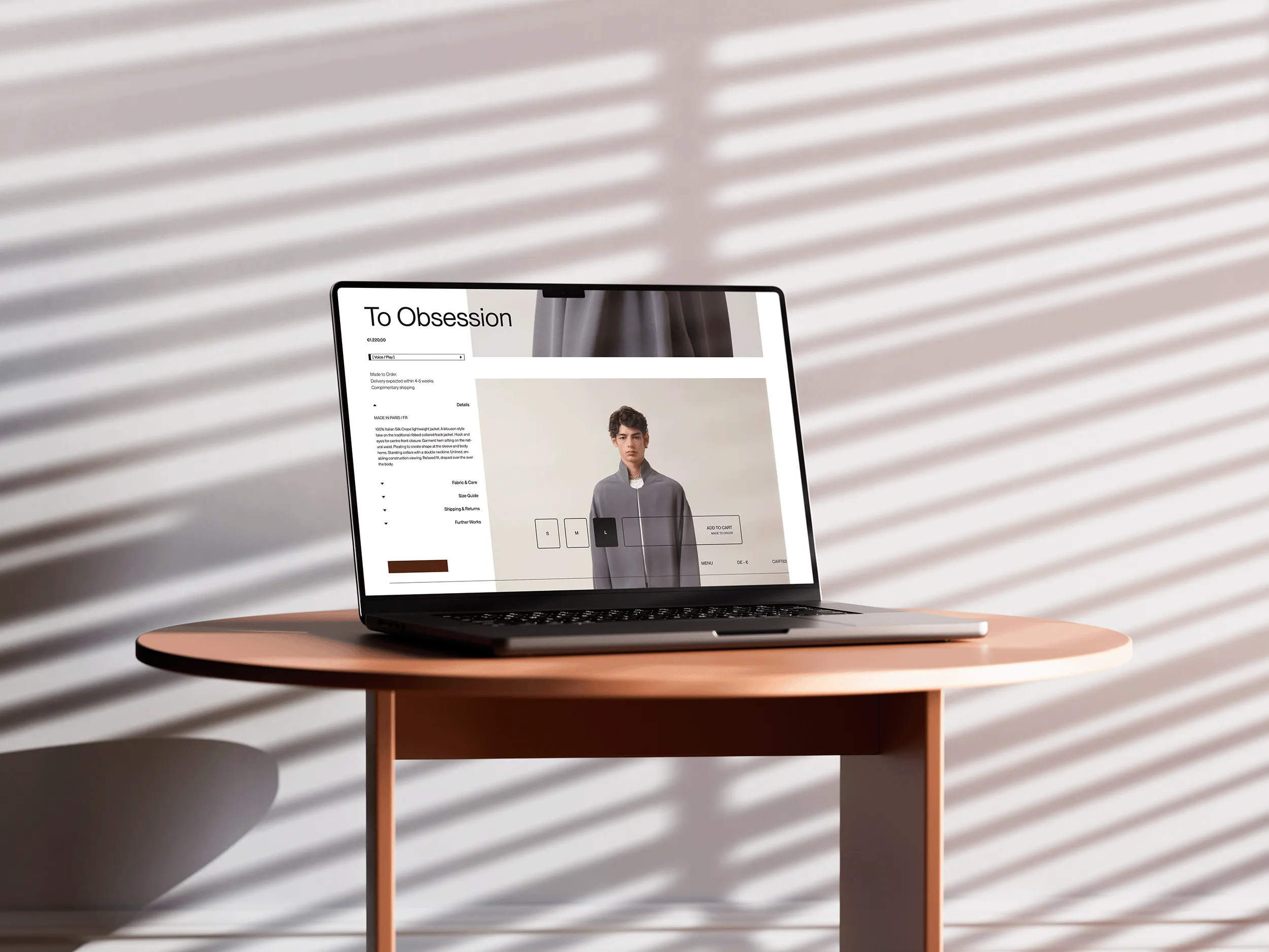 MacBook Mockup of the online shop of Paris fashion brand BrunsClifford