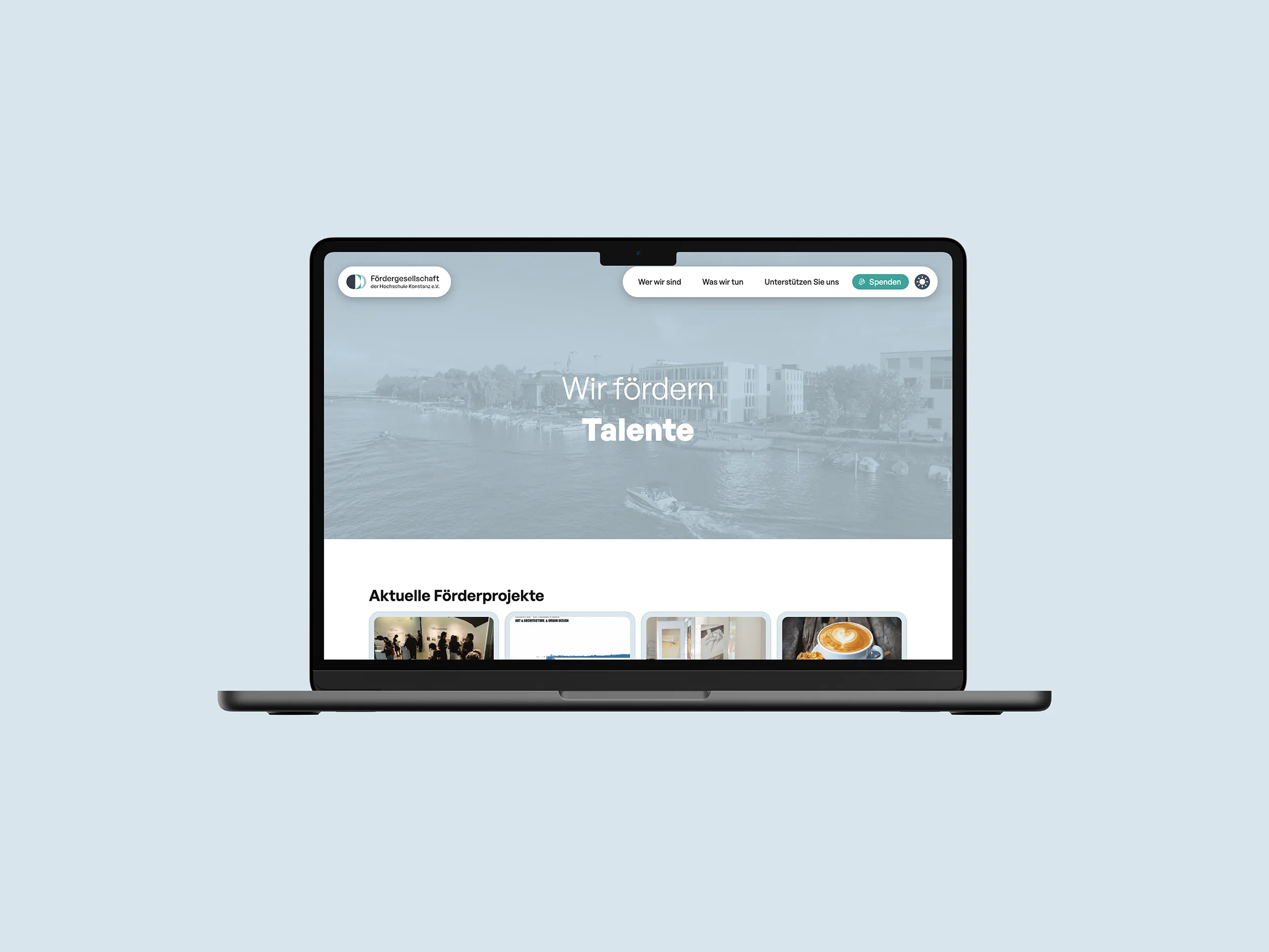 Mockup of the Fördergesellschaft Website