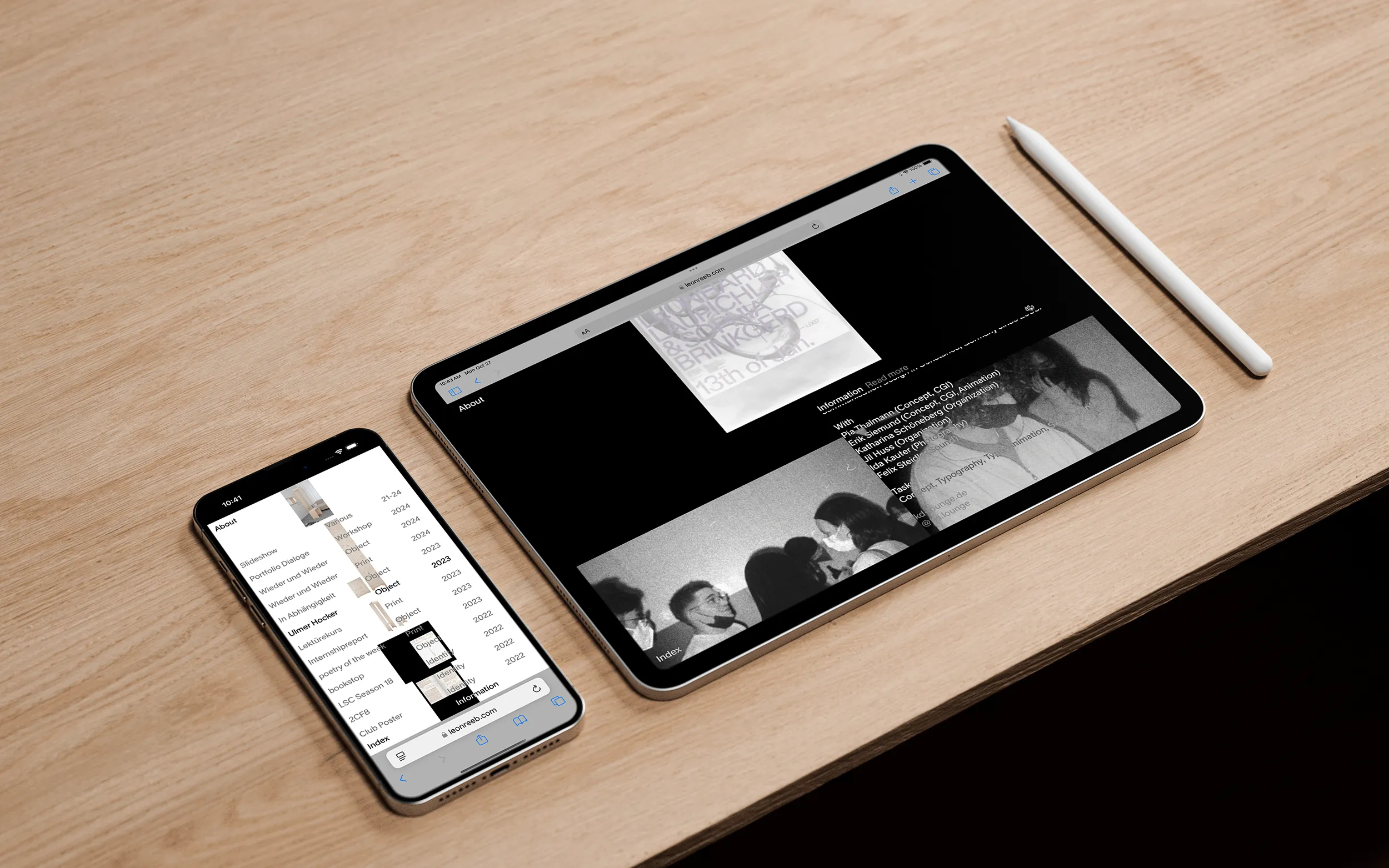 iPhone and iPad Mockups of the project page of leonreeb.com